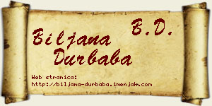 Biljana Durbaba vizit kartica